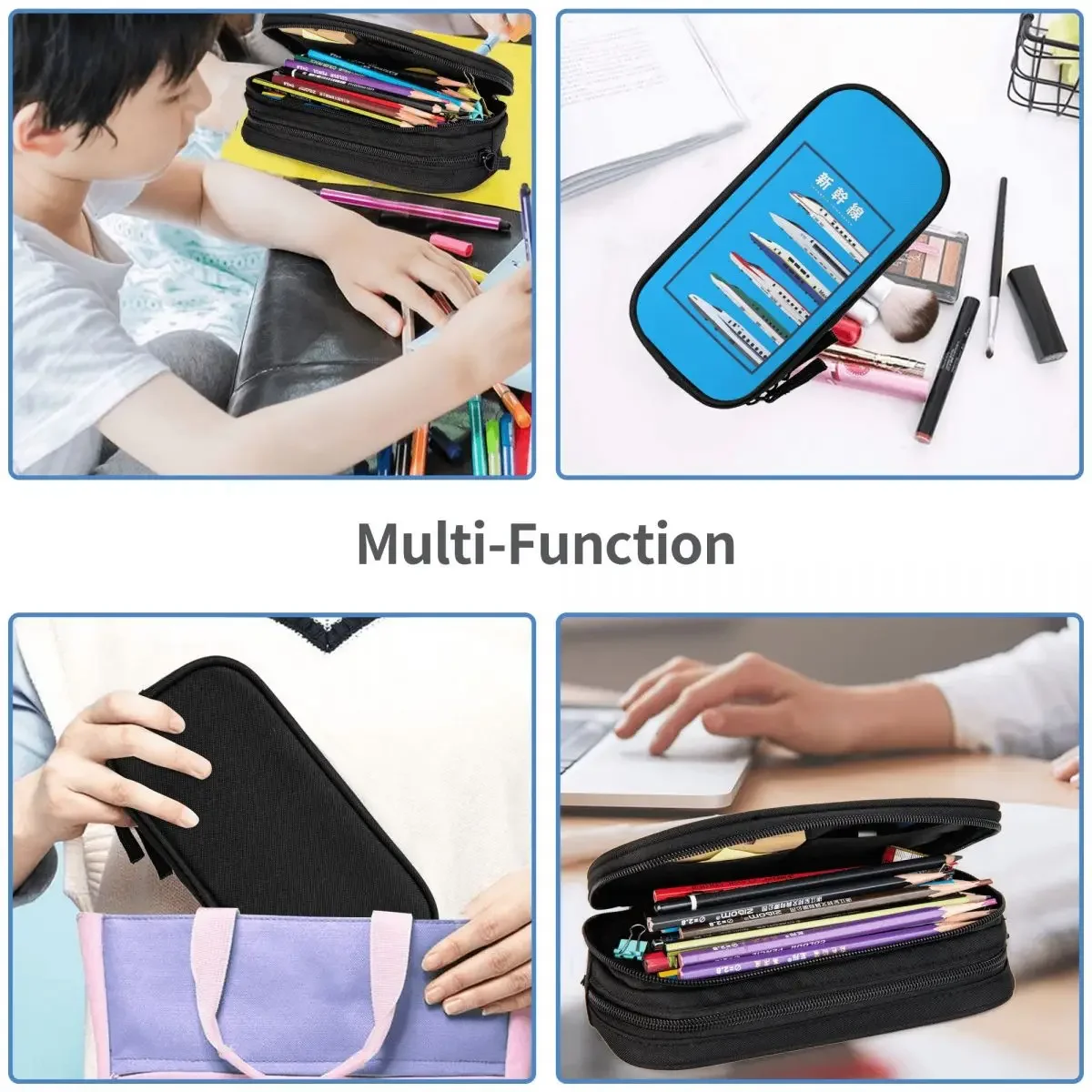 Japanese Shinkansen Bullet Trains Pencil Cases Large Storage Pen Bags Pen Box Pencil Pouch For Boys Girls Students Stationery