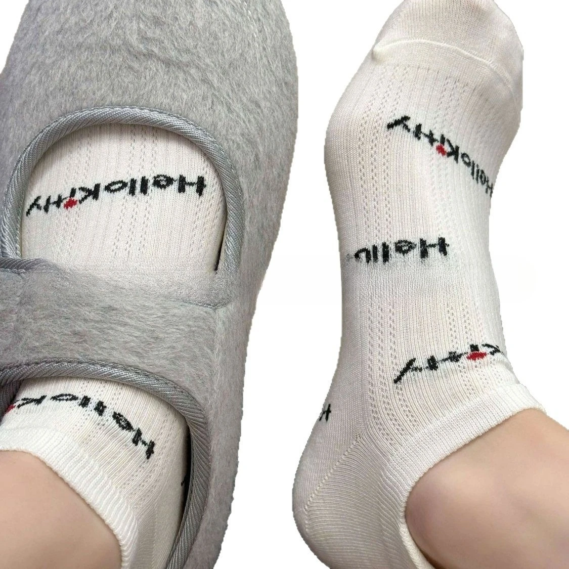 4 paia di simpatici calzini Cartoon Kitty da donna, calzini bassi in rete traspirante, calzini casual alla moda