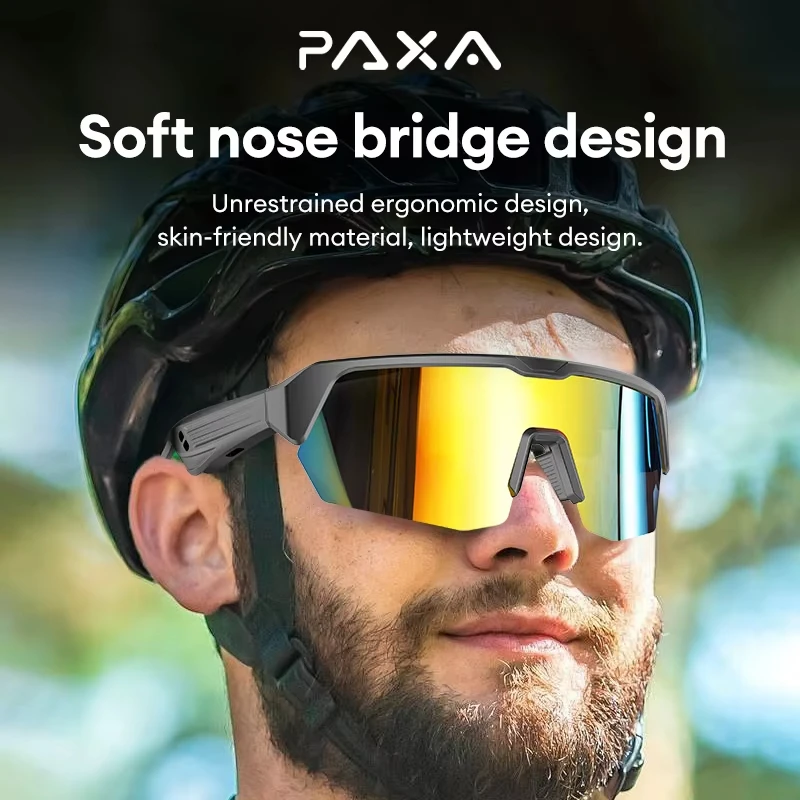 PAXA YJ-006 نظارات مضادة للأشعة فوق البنفسجية لاسلكية ذكية تعمل بالبلوتوث نظارات سماعة الرياضة في الهواء الطلق ركوب الجري HD دعوة تشغيل الموسيقى سماعات