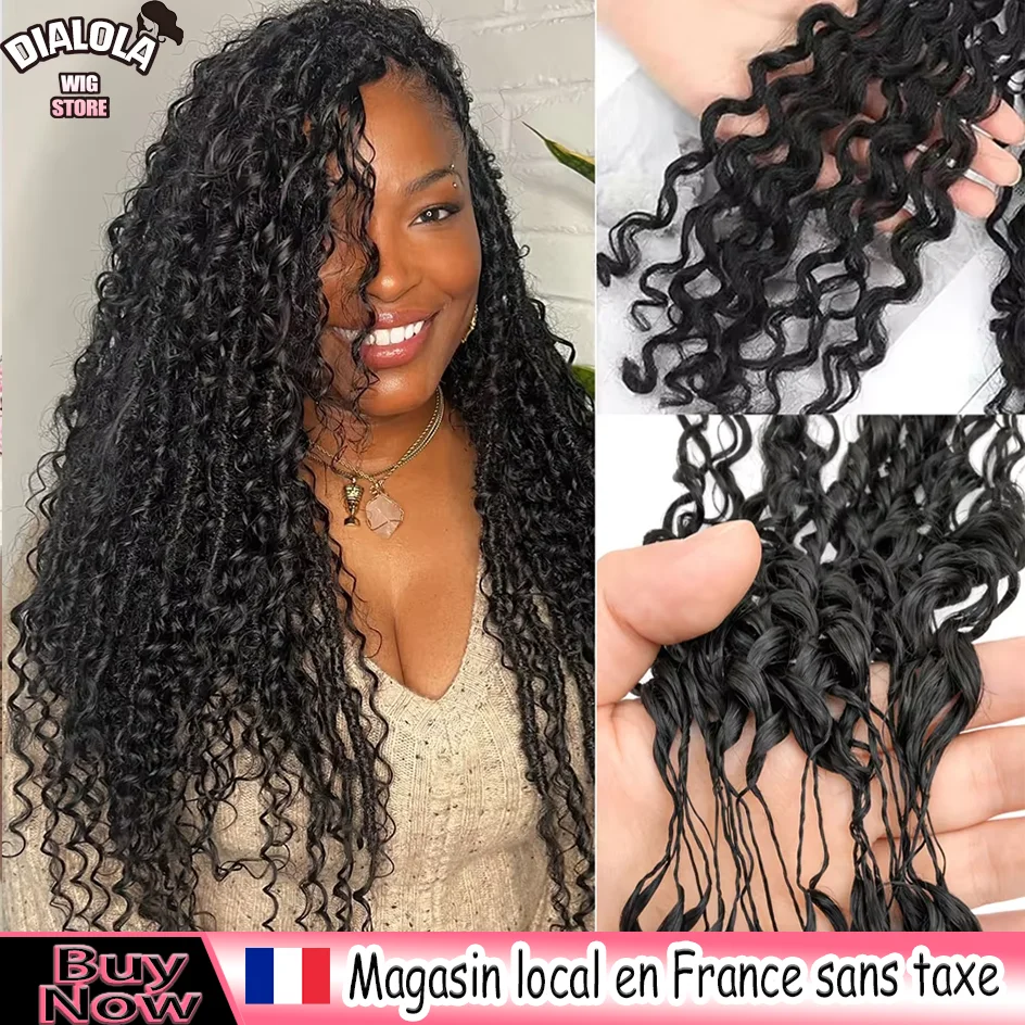 Extensions de cheveux humains bouclés crépus birmans 60g pour crochet, extensions de cheveux au crochet effet plume, tresses invisibles sans nœuds, cheveux crépus bouclés pour tressage