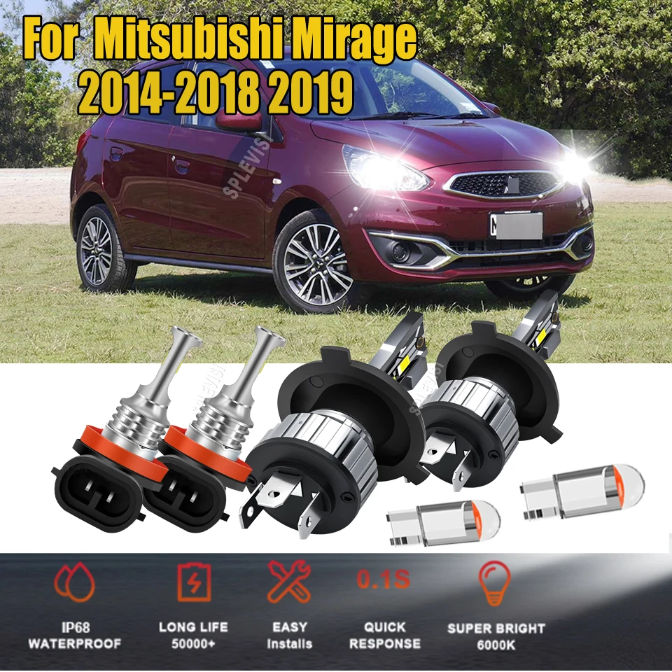 

LED CSP Headlamp Fog Light Dual Beam Headlight Design with 360° Lighting For Mitsubishi Mirage 2014 2015 2016 2017 2018 2019