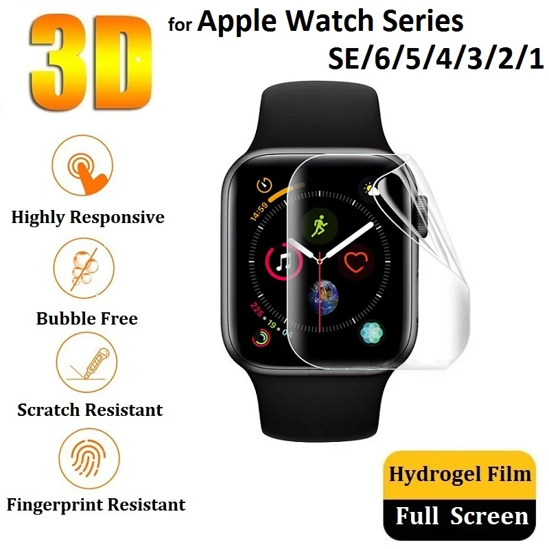 3D Hydrogel Protective Film for iWatch 6 SE 5 4 44mm 40mm (Not Glass) for Apple Watch 3 2 1 42mm 38mm Screen Protector Film Foil