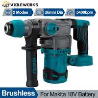 Brushless Cordless Electric Hammer Drill Rechargeable Impact Drill Rotary Hammer Drilling Chiseling Tool for Makita 18V Battery