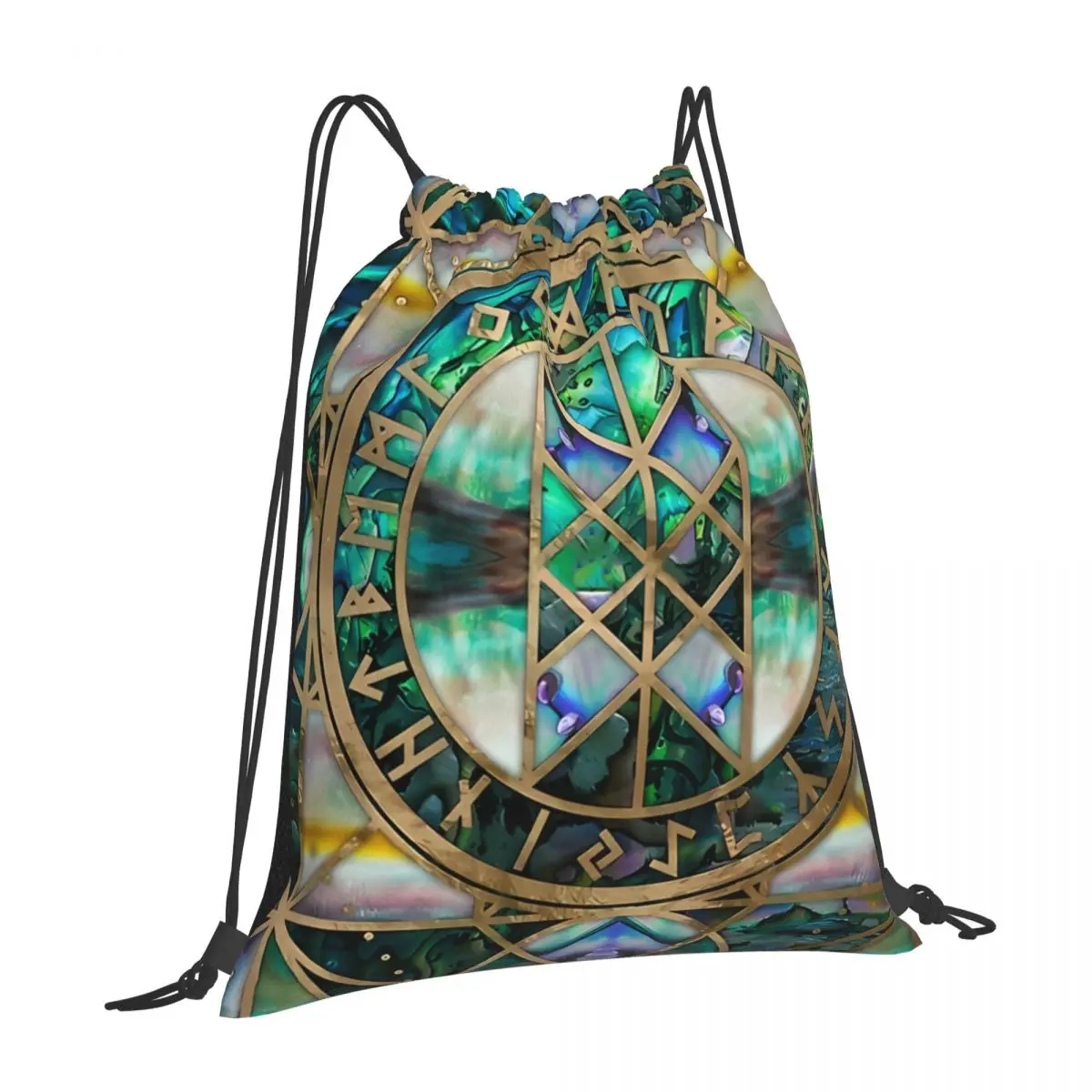 Web Of Wyrd The Matrix Of Fate V-Viking Age Cool Print Drawstring Bags Men Women Storage Backpack Teenager Travel Bag