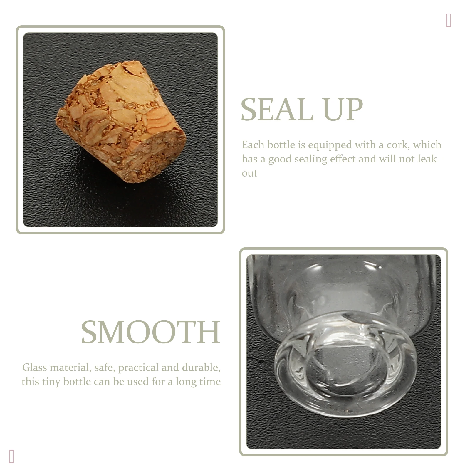 

10Pcs Wishing Bottle Glass Storage Holder Small Lightweight Easy Carry Multifunctional DIY Cork Glass Bottles with Cork
