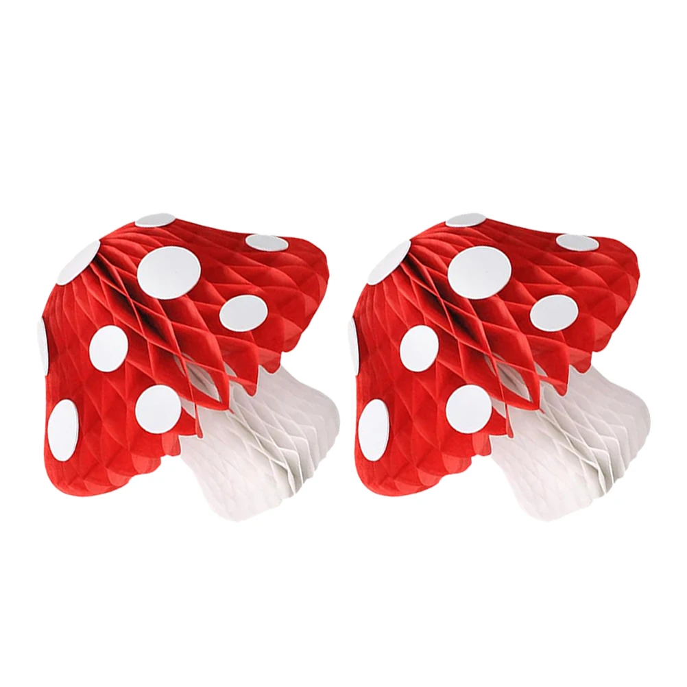 

2Pcs Mushroom Honeycomb Decor Tissue Paper 3D Shaped Party Supplies Versatile Placement Garden Yard Lawn Decor 20cm
