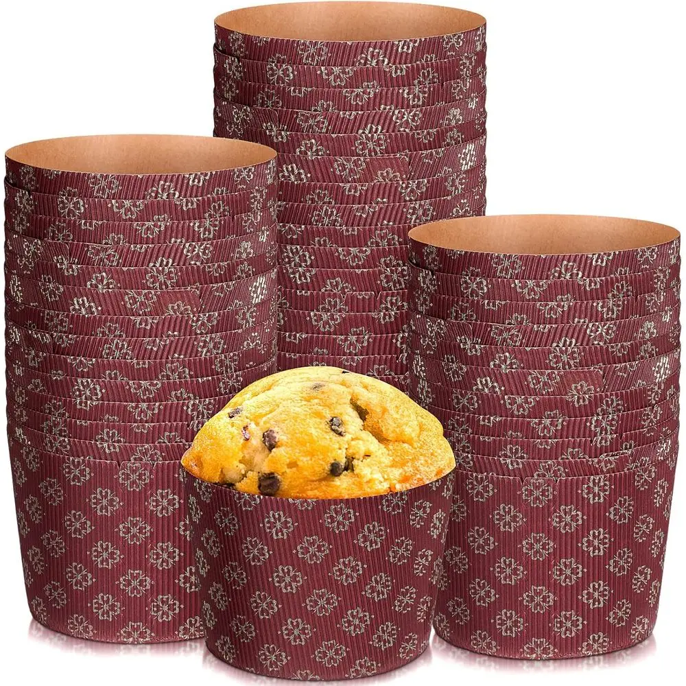 

Easter Bread Baking Molds - 36 Pack Round Disposable Corrugated Panettone Paper Molds, 6.5 x 5.9 x 4.0, Brown