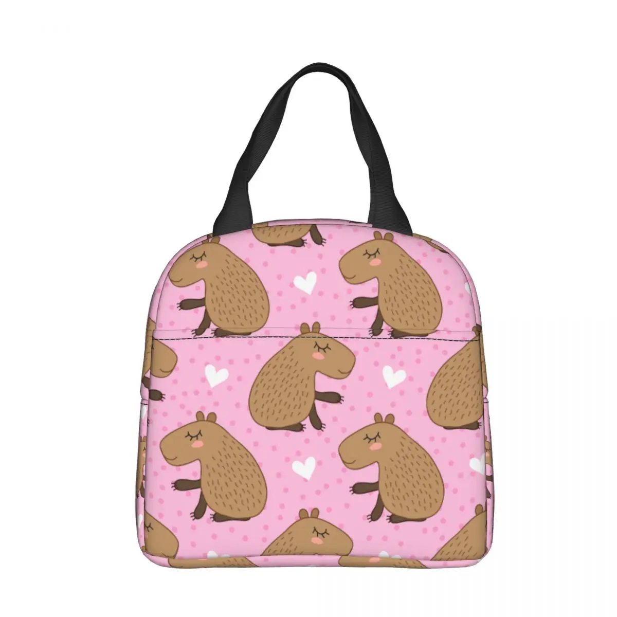 Cute Cartoon Capybara South America Fauna Insulated Lunch Bag Thermal Bag Reusable Large Tote Lunch Box Food Bag College Outdoor