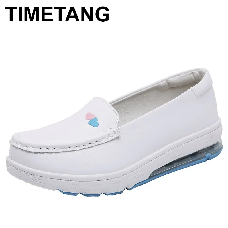 New Flats Woman Loafers Casual Slip-On Nurse Shoes For Female Outdoor Non-Slip Soft Breathable White Work Shoes45r