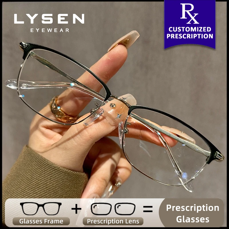 

LYSEN Ultralight Women Photochromic Prescription Glasses Anti Blue Light Myopia Glasses customized progressive Reading Eyewear