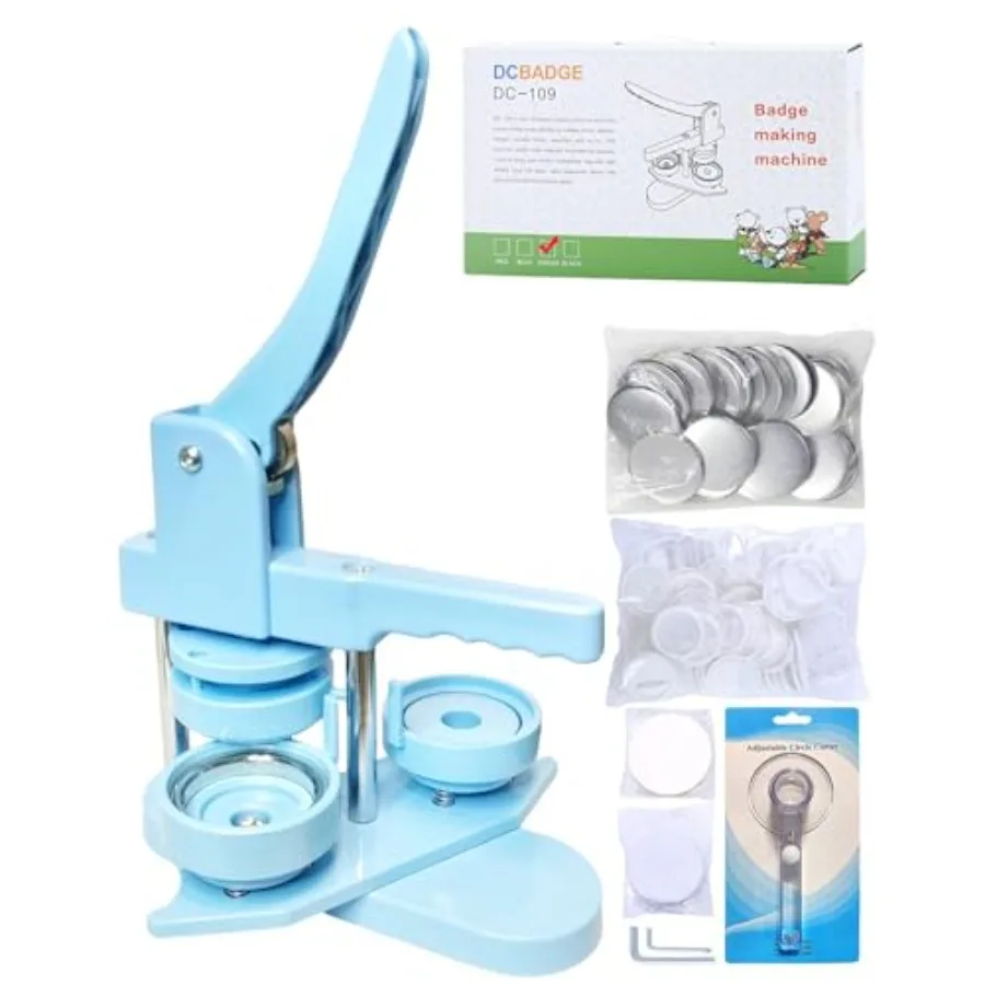 

Button Maker Machine Button Pin Maker 3rd Gen Installation-Free DIY Button Press Machine Kit with Free Button PartsandCircle Cu