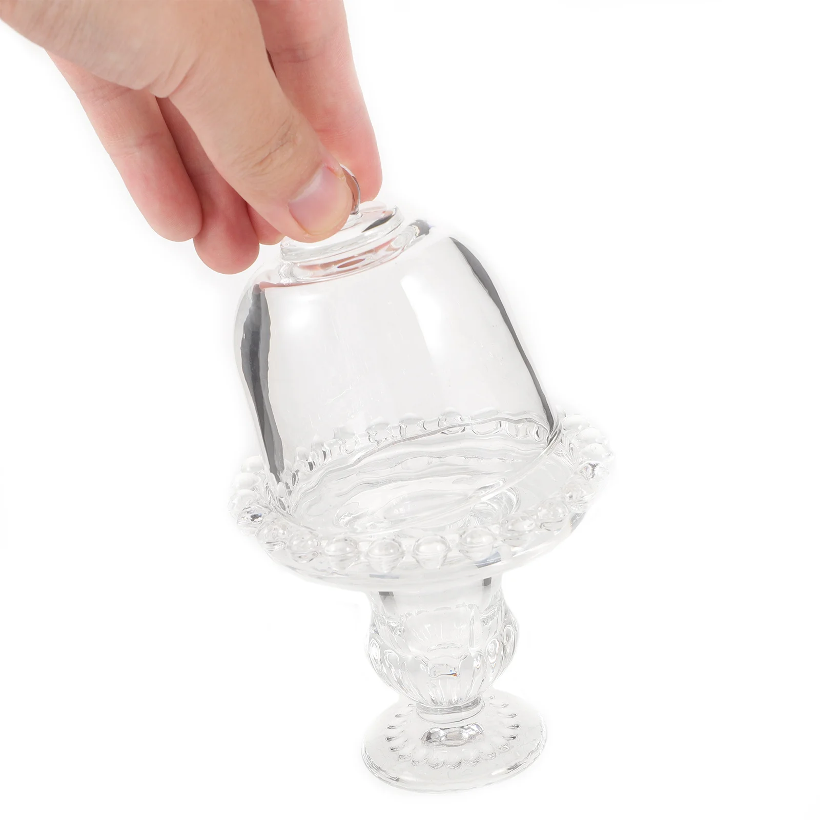 

Glass Cake Display Stand with Lid Smooth Surface for Home Party Use Mini Cake Stand Glass Domes for Display