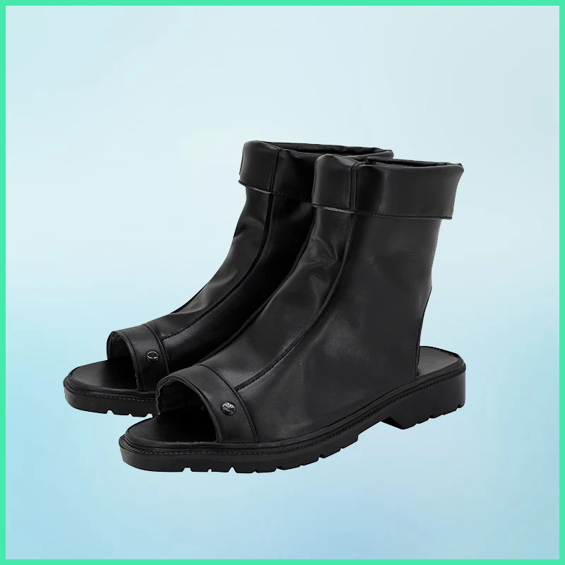 JP 애니메이션 Hatake Kakashi 코스프레 의상 블랙 수제 인조 가죽 신발