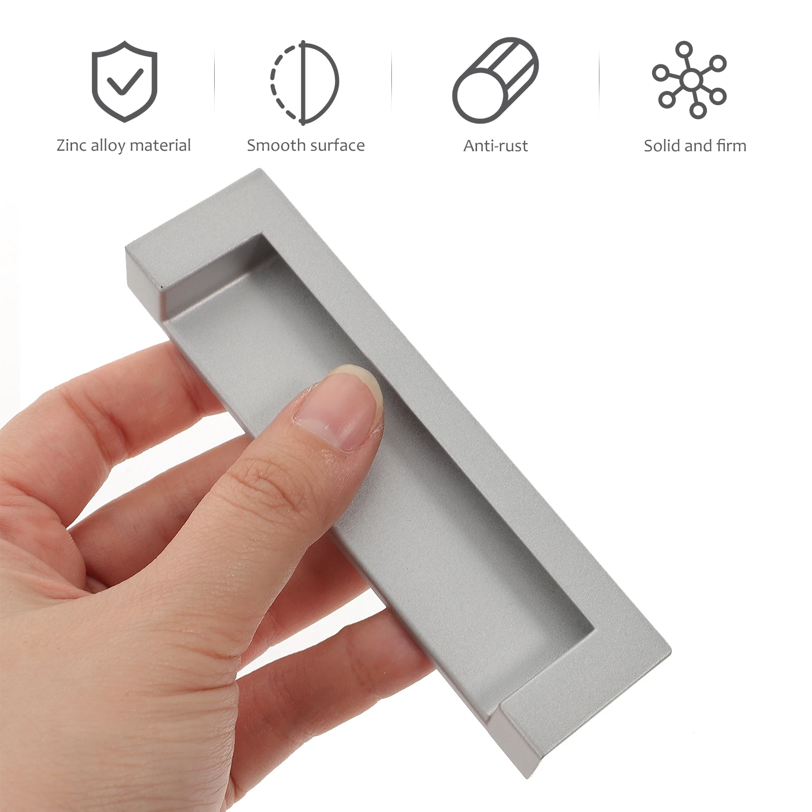 

2Pcs Zinc Alloy Concealed Drawer H les Smooth Polished Modern Furniture Closet Cupboard Accessories Durable Long Lasting Rich