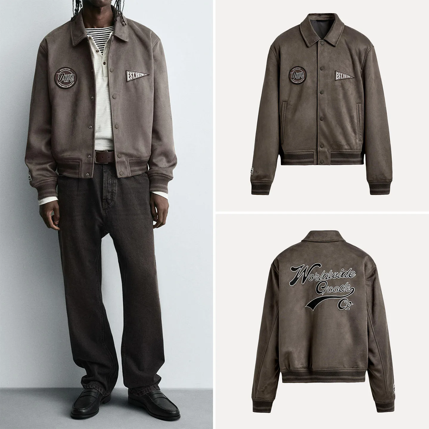 

Осень 2023, мужское пальто с воротником-стойкой в стиле пэчворк и вышивкой, бархатная текстура, пальто-стойка, длинная молодежная верхняя одежда све