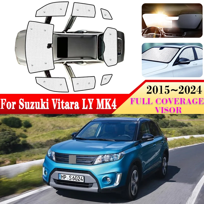 

For Suzuki Vitara LY Accessories 2015~2024 Escudo Car Windshield Surround Sunshades Anti-UV Side Window Shading Visor Full Cover