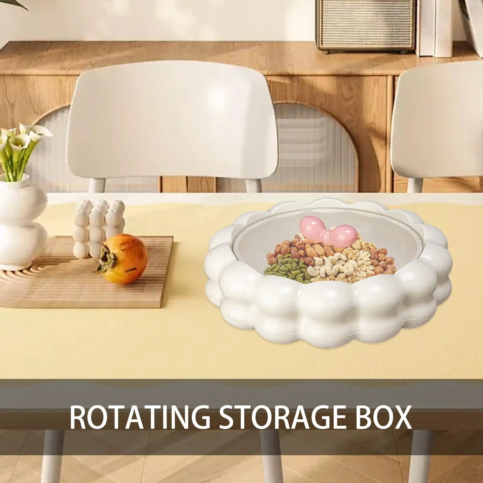 

Fruit Tray With Lid Modern Storage Organizer Rotating Appetizer Tray Serving Platter For Home Decor Kitchen Bedroom Living Room