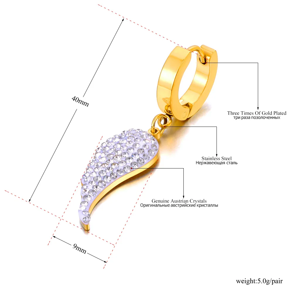JeeMango Hochwertige Edelstahl-Ohrringe in Goldfarbe für Damen, luxuriöse glänzende CZ-Zirkon-Ohrringe, Hochzeitsschmuck E26086 – Detail 9
