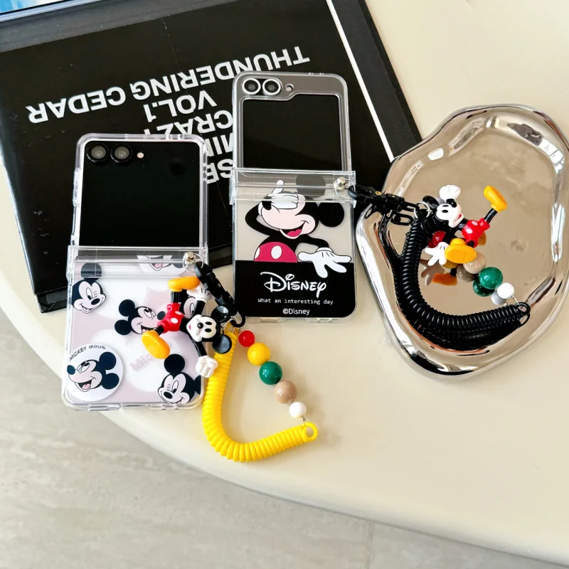 حافظة هاتف ديزني ميكي ماوس أصلية لهاتف سامسونج جالاكسي ZFlip 3 4 5 6 7 zflip3/4/5/6/7 FE z لعبة قابلة للطي غطاء مقاوم للصدمات