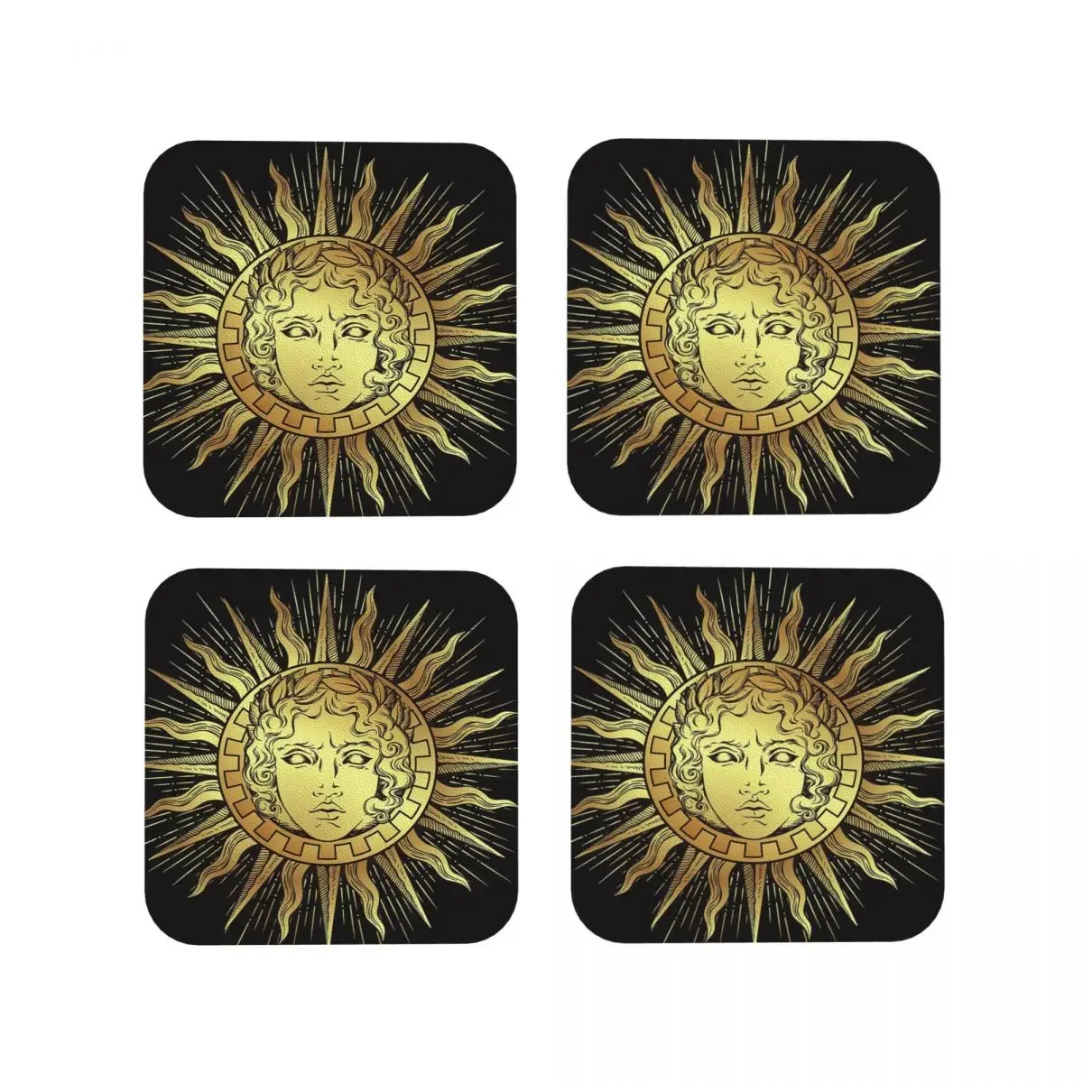 Mandala Tarot Coasters Coffee Mats Leather Placemats Mug Tableware Decoration & Accessories Pads for Home Kitchen Dining Bar