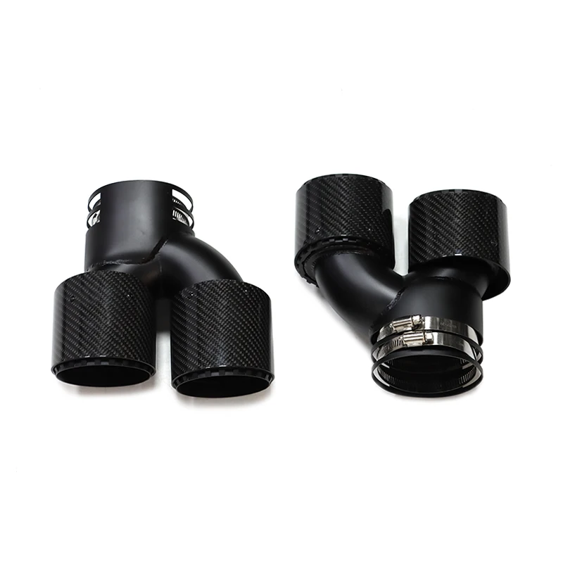 Auto Auspuffrohr Carbon Fiber Vier Auspuff Spitze Für BMW M340i G20 G21 G22 G23 M440i G42 M240i Schalldämpfer Endrohr Auspuff System
