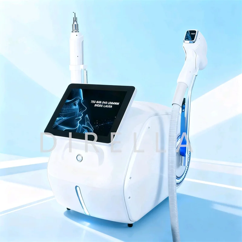 

Профессиональный 2-в-1 пикосекундный диод 3-волновой настольный лазерный пигмент для удаления волос и омоложения кожи 755/808/940/1064 нм для салона