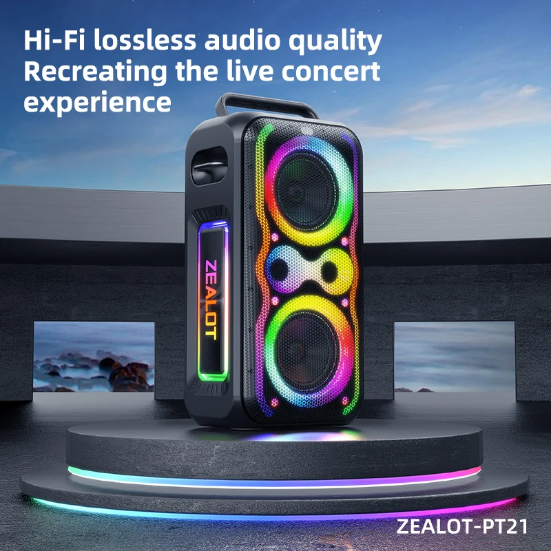 zealot_PT21 Portable Bluetooth Speakers Wireless Deep Bass Boombox