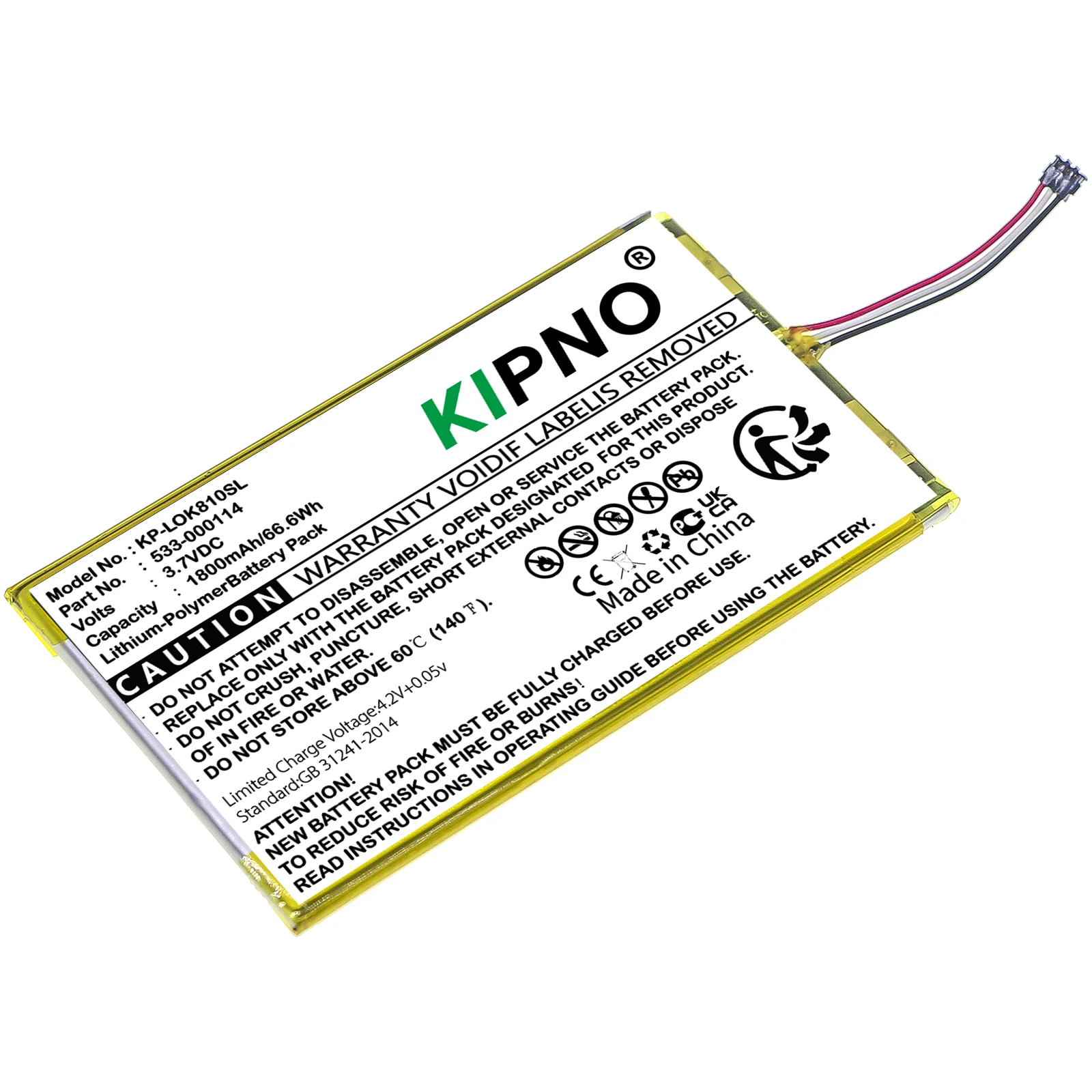 

1500mAh Keyboard Battery 533-000114 for Logitech IIIuminated Keyboard K810, K810