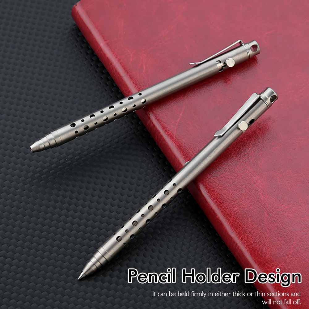 قلم حبر جاف تكتيكي من سبائك التيتانيوم EDC للبقاء في الهواء الطلق، أداة متعددة بحجم الجيب لهدية المكتب والأعمال
