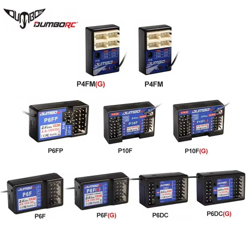 

DUMBORC Receiver 4/6/10CH P10FG P6DCG P4FMG P6FP P6FG Mini Coach Module DDF-350 X4/X6PM/X10P/X6 for Remote Control Transmitter
