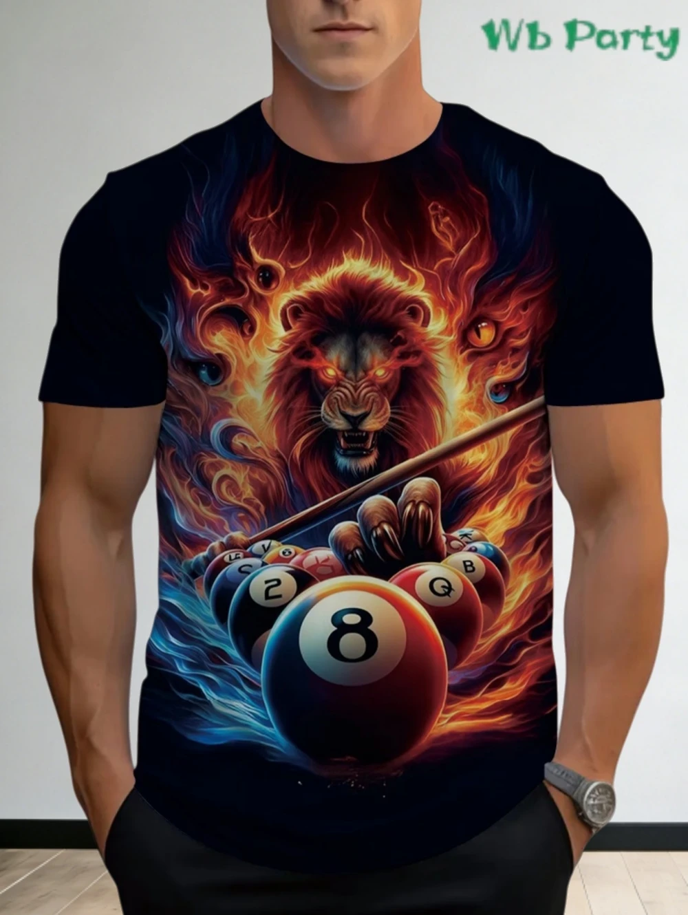 

Men's Billiard Ball Graphic 3D Printed T-Shirt Casual Fashion Summer Top O-Neck Short Sleeve Street Outdoor Wear Men's T-Shirts
