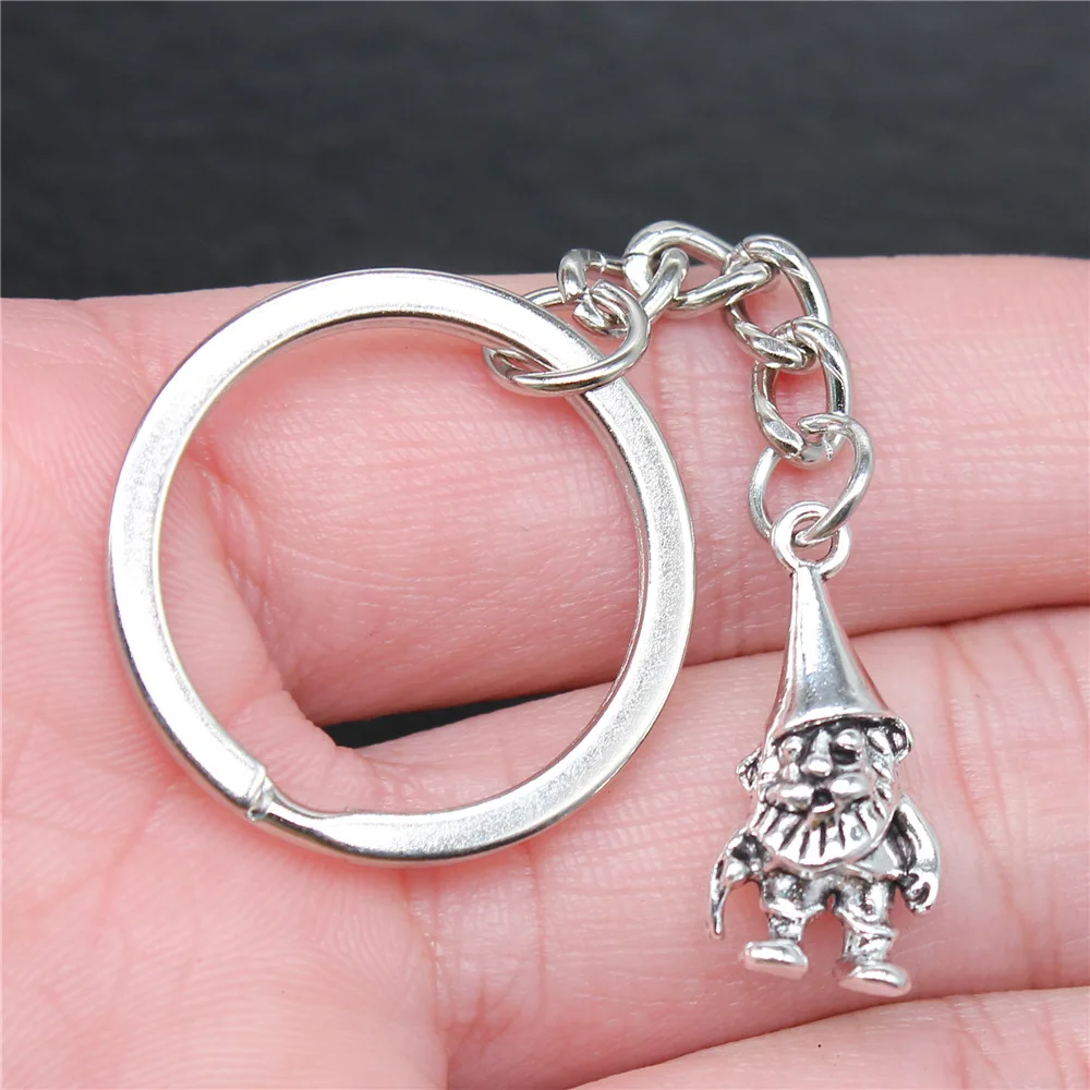 Souvenirs Gift Dropshipping Antique Silver Color 23x10mm Santa Claus Pendant Keyring