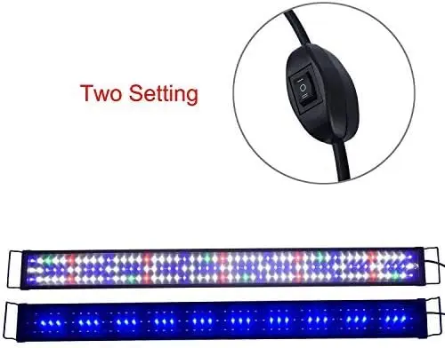 Upgraded Full Spectrum LED Aquarium Light for Freshwater Marine Plants, 60-72 Inch Hood Lamp with Multi-Color Decorations