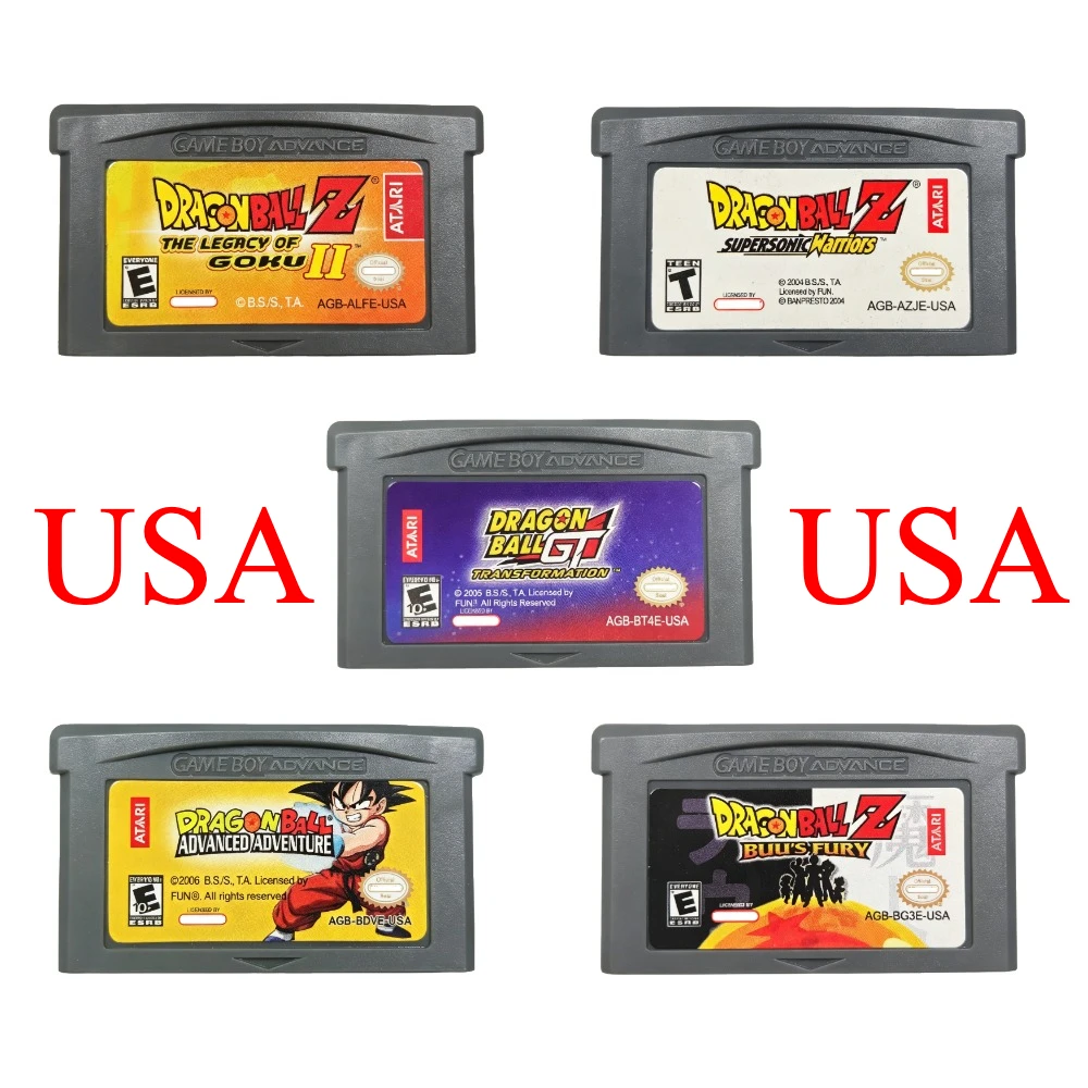 Dragon Ball Z GT Game Card Legacy of Goku Supersonic Warriors Transformation Advanced Adventure English EUR USA Version