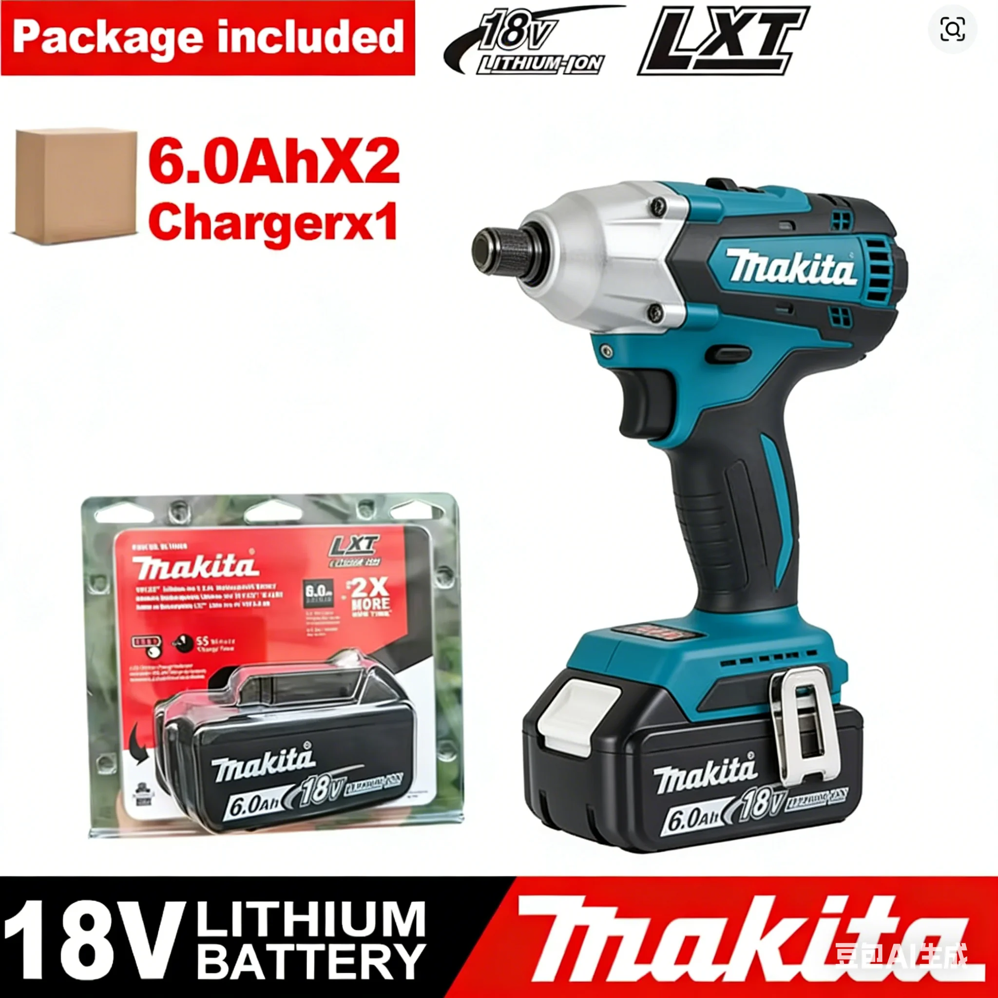 

100% Makita 18v battery Original Lithium ion Rechargeable Battery 18V 6000mAh 18v Repla Makita 18vcement Batteries BL1860