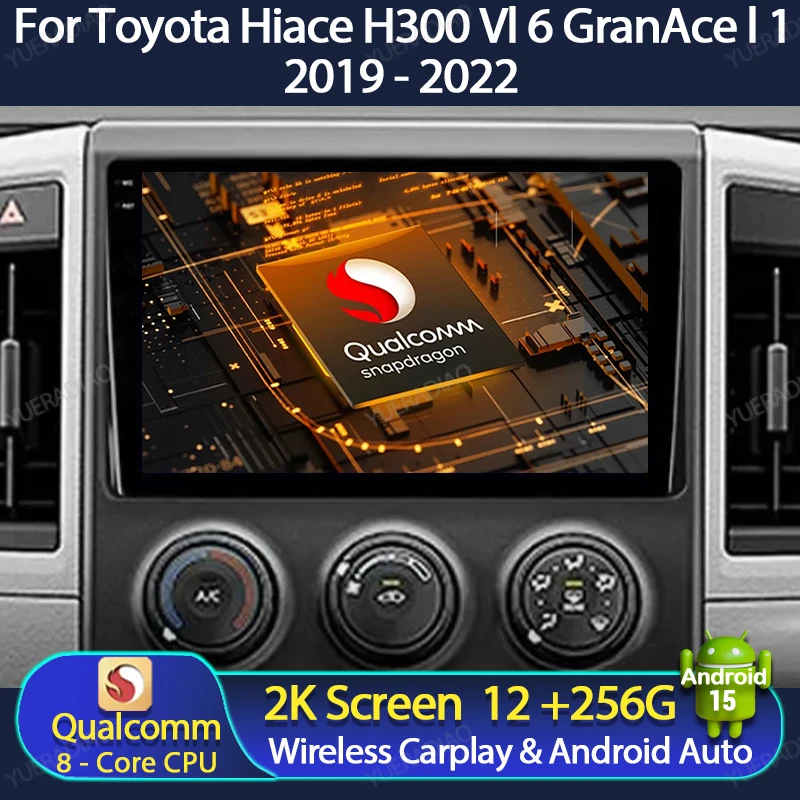 

Android 15 Car Radio For Toyota Hiace H300 VI 6 GranAce I 1 2019 - 2022 GPS NAVI Multimedia Stereo Video Player BT Head Unit