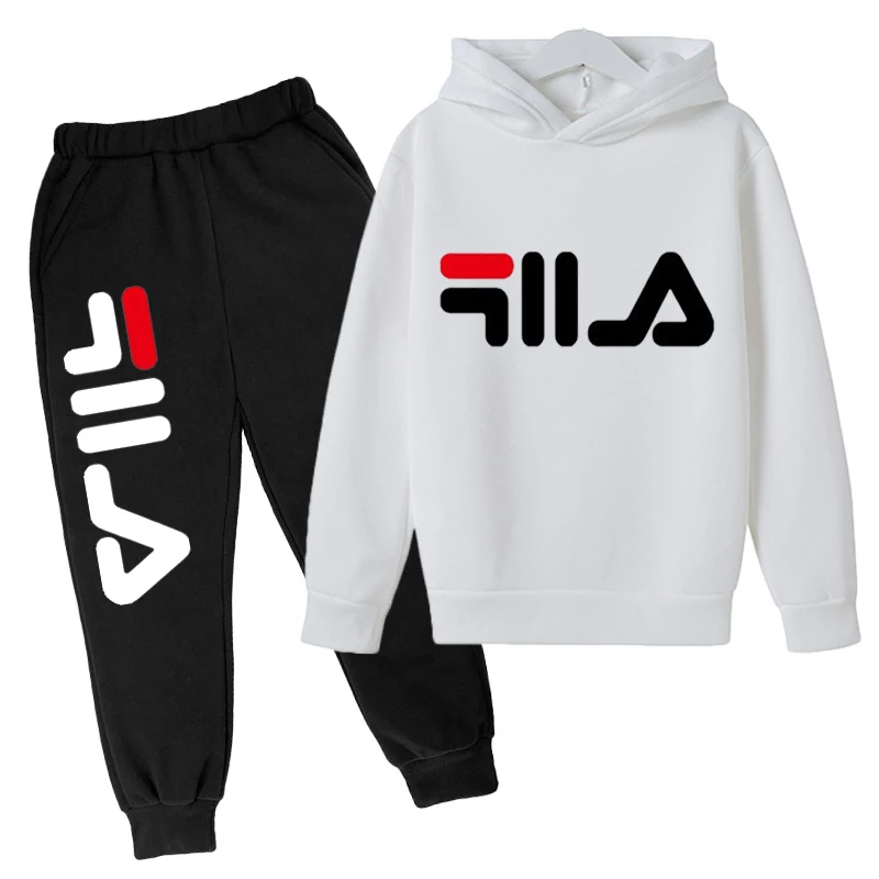 

kids Spring and Autumn HoodiesBoys and Girls' Sports Set Casual Jogging Sports Top+Pants 2-12-year-old Printed Word Trendy Brand