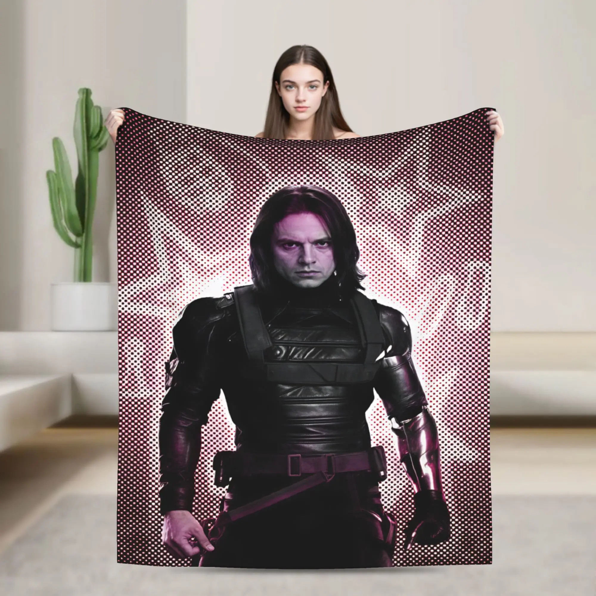 Bucky Barnes Winter Soldier Blanket  Super Soft  Plush Throw Blanket For Couch Chair Decorative Flannel Bedspread Bed Cover