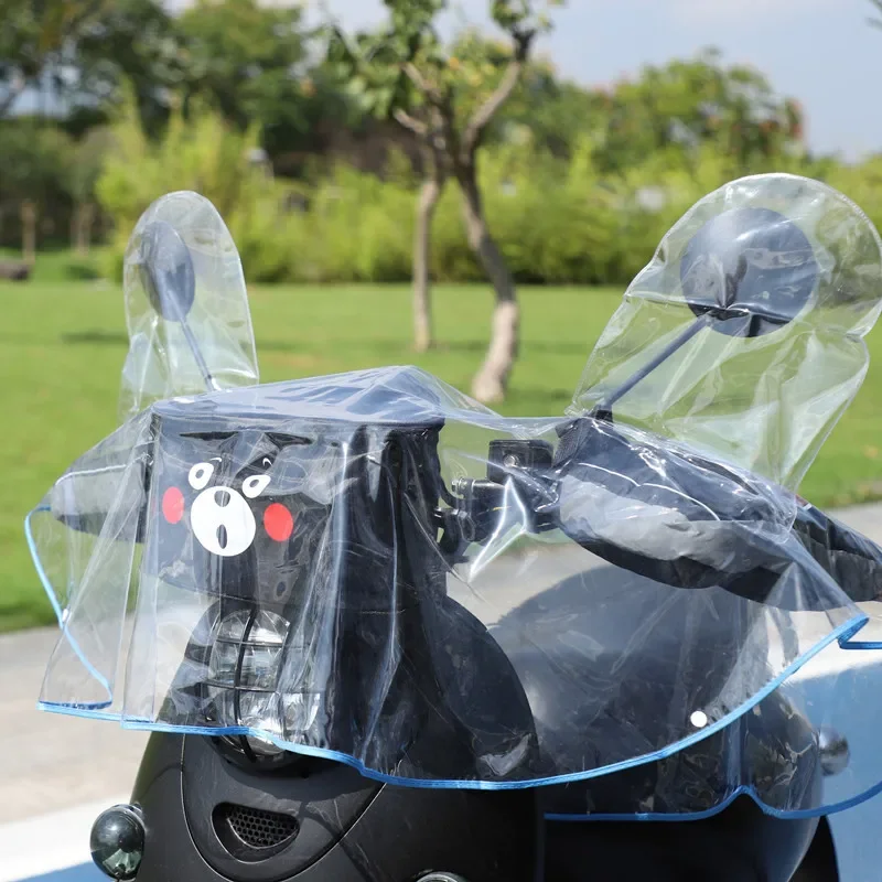 New PVC Electric Motorcycle Rainproof Cover Electric Bike Front Windshield Waterproof Gloves Motorcycle Cover Moto Acessorios