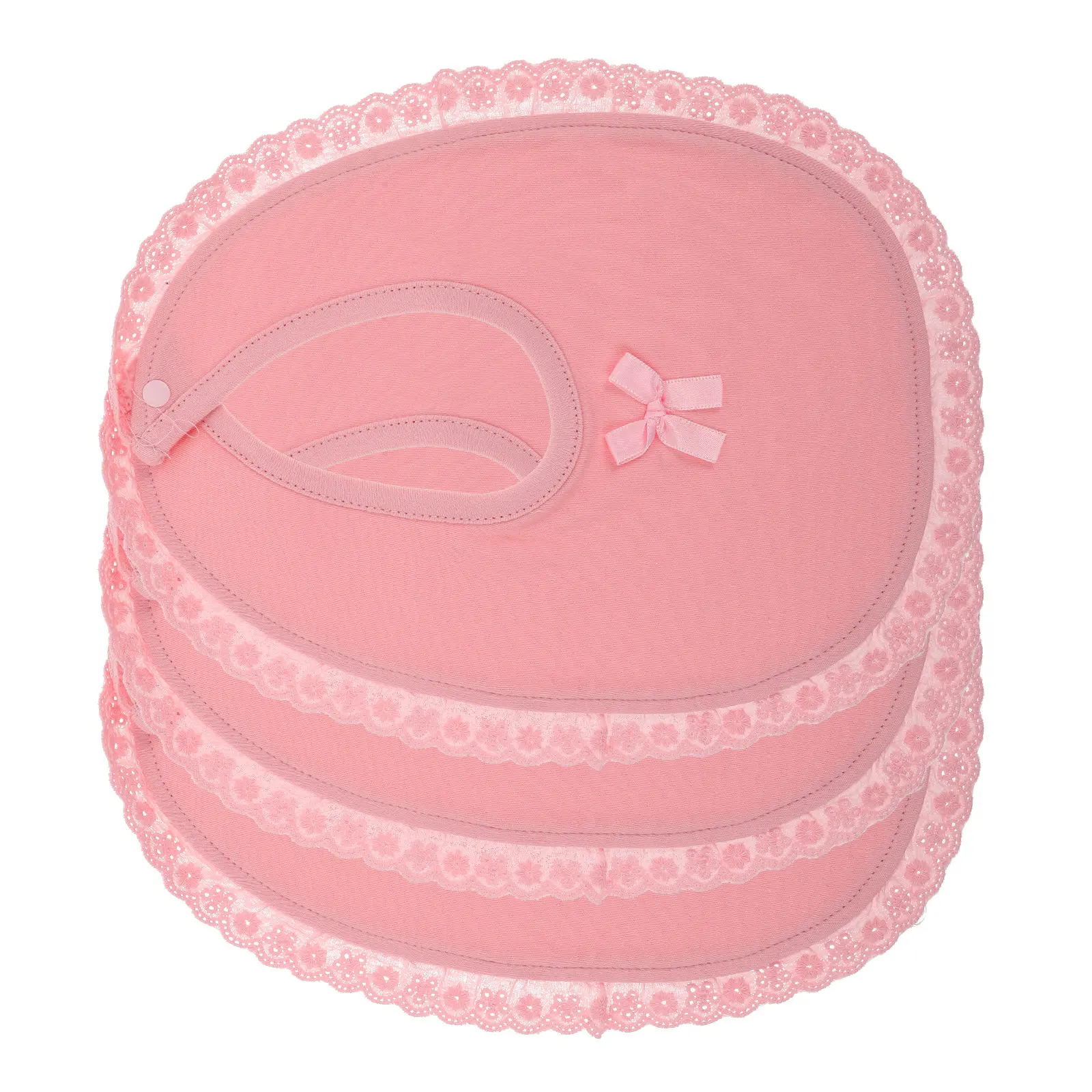 

3Pcs Baby Lace Edge Bibs Soft Absorbent Muslin Infant Bibs Drooling Feeding Teething Toddler Waterproof Oilproof Easy Clean