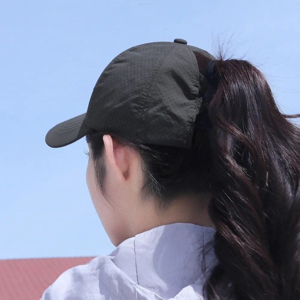 

Breathable Love Heart Ponytail Baseball Cap Adjustable Lightweight Sunshade Sun Hat Thin Solid Color Snapback Hat Sports