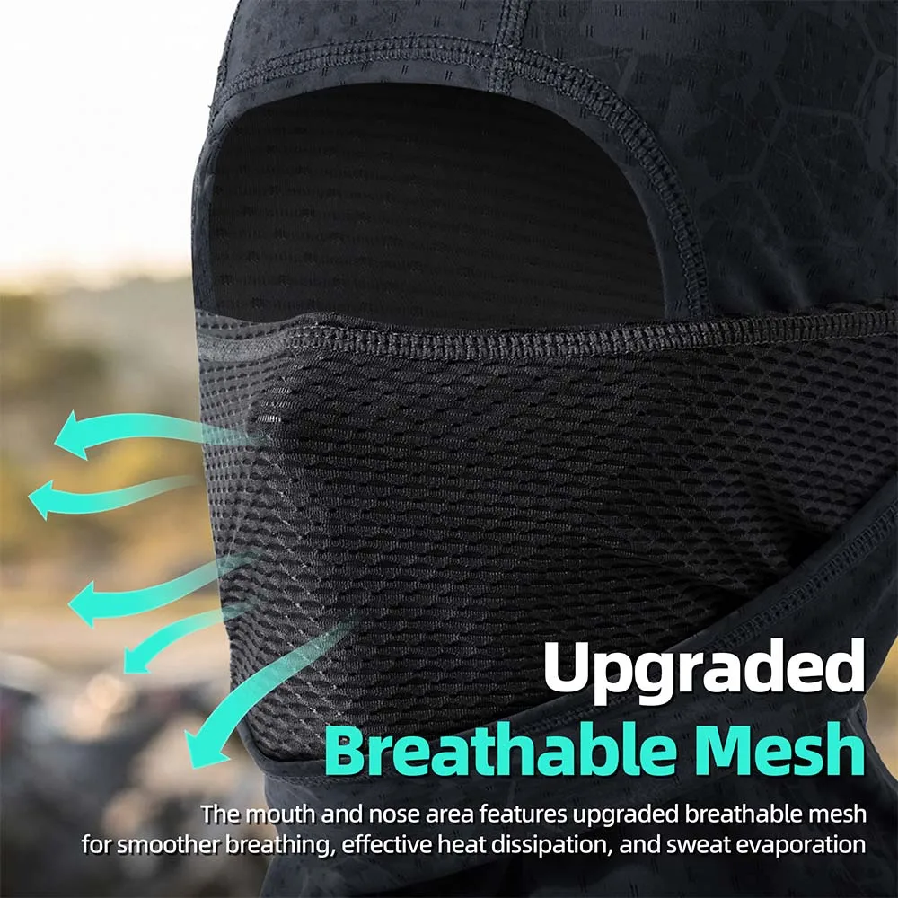 Breathable Balaclava Cap Full Face Mask UV Protection Headgear Motorcycle Helmet Cover Windproof Ski Cycling Running Hooded Hat