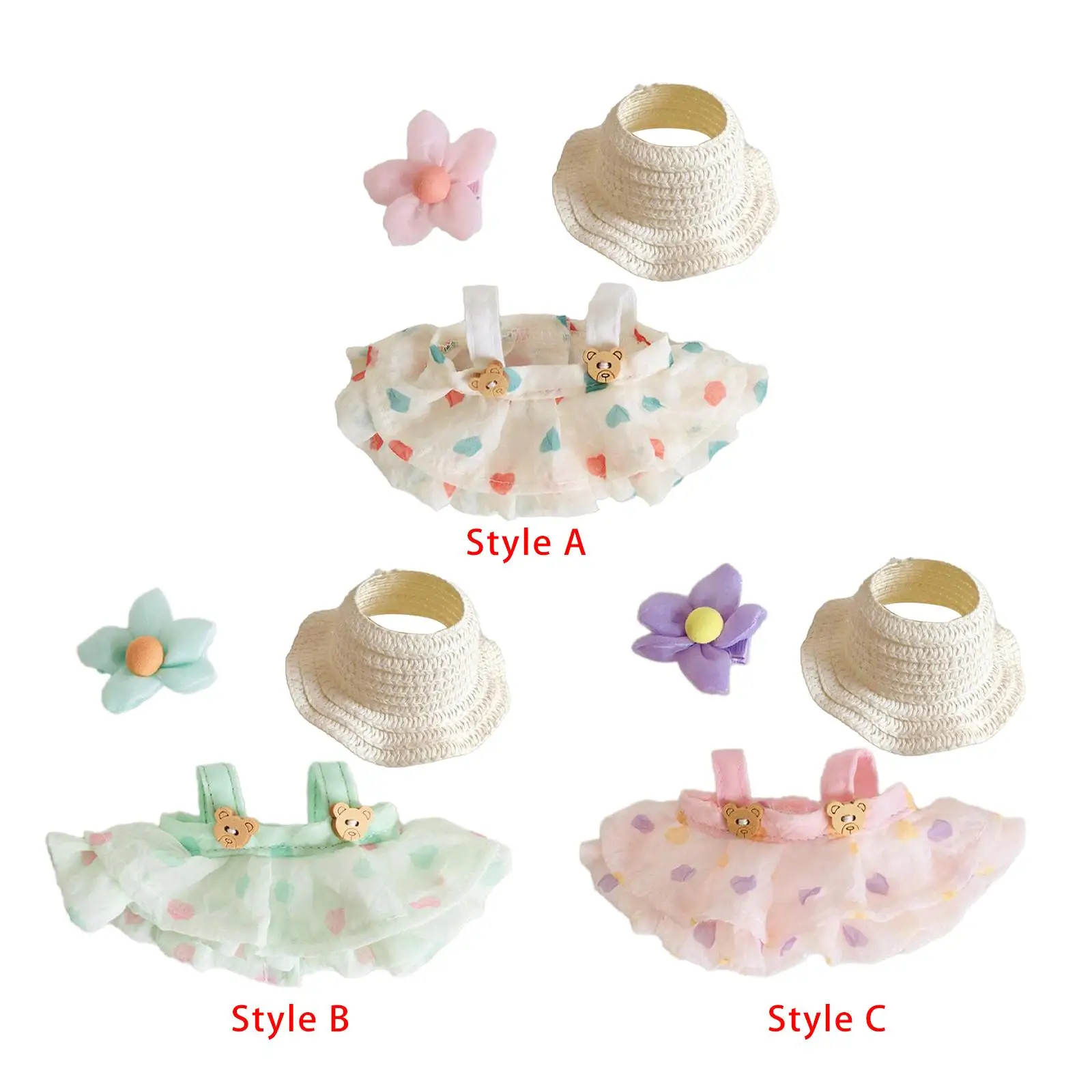 

3Pcs Doll Fashion Set for 15-17cm Dolls, Creative Dress Up Kits