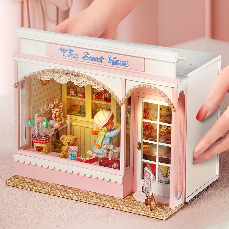 3D Puzzles House Miniature DIY Dollhouse Casa Dolls Houses Building Assemble Roombox Miniaturas Toys For Xmas Birthday Gifts