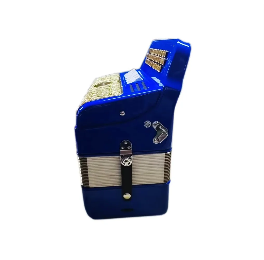 الأكورديون Diatonic الاحترافي JB3412E 34-زر 12-Bass 6-Register آلة موسيقية جسم أزرق فاتح شواية ذهبية