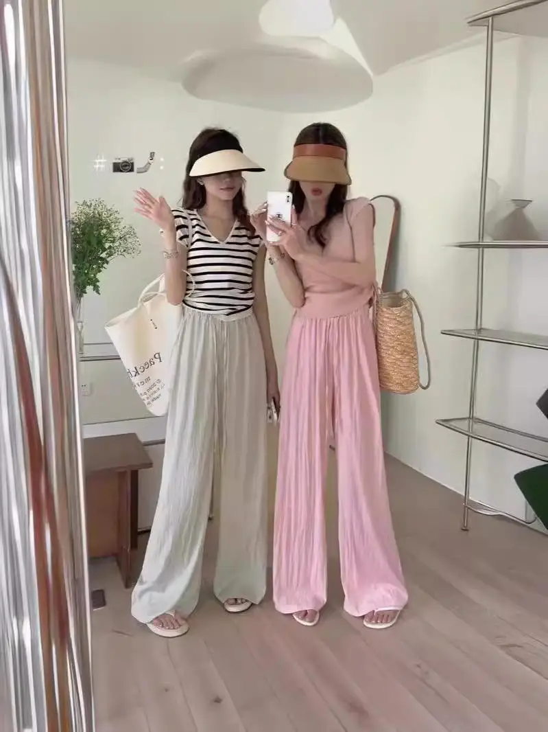 بنطال ذو قصة أرجل واسعة عطلة المرأة الشتاء أفخم على الوجهين واسعة الساق صالة المخملية الصوف مبطنة الطبقات سروال قصير أزرار استرخاء OL