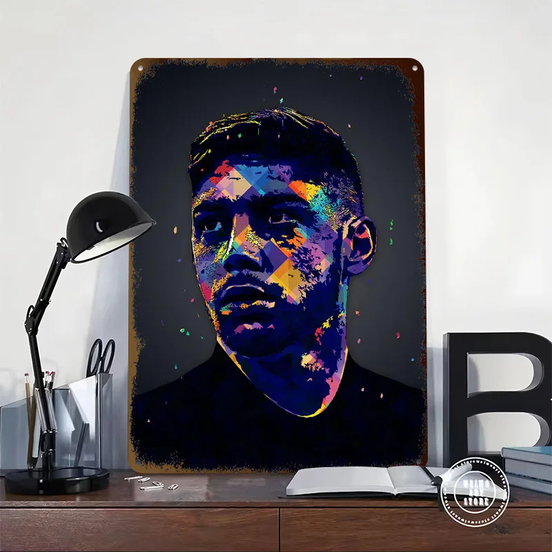 Federico Valverde 15 Poster Retro 3D Printed Metal Signs Customized Wall Hanging Gift for Home Decorations Living Room Wand Deko