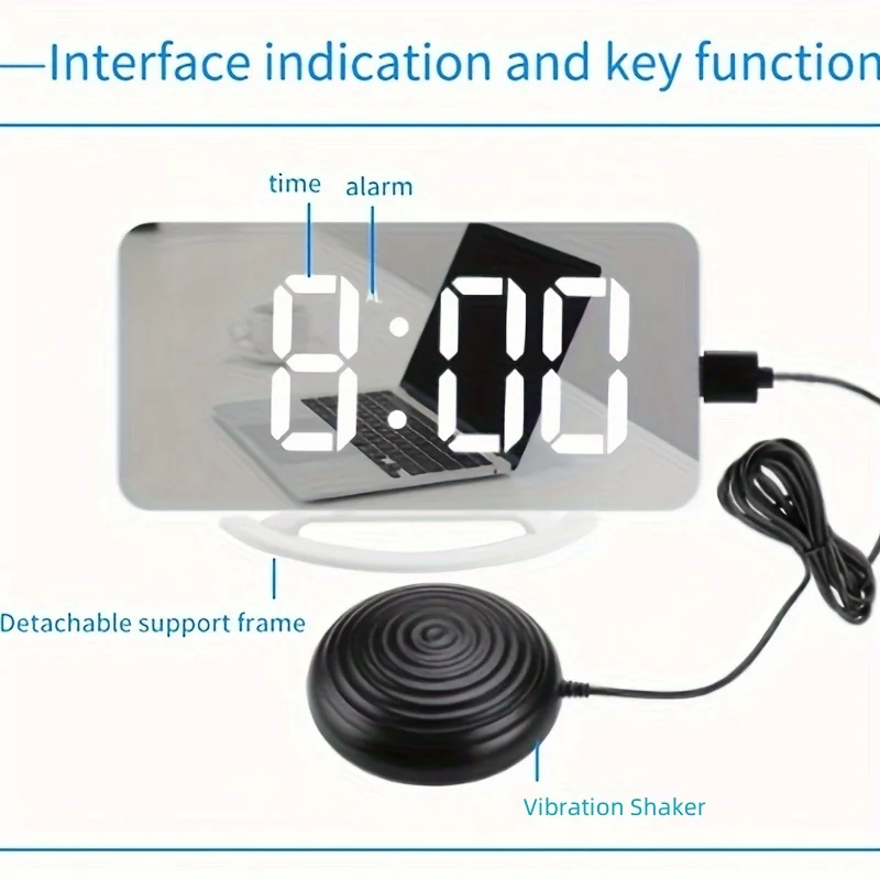 Super Loud alarm clock with bed rocking bed, suitable for heavy sleepers, dual vibrating alarm clock with shaking function