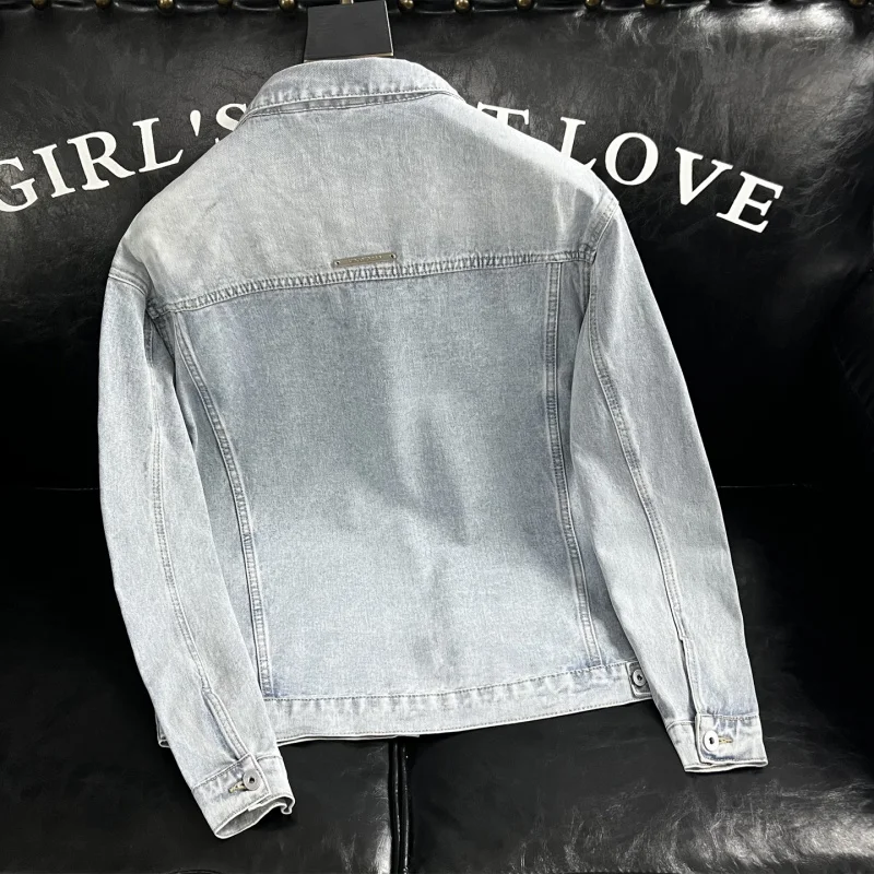 

Мужская джинсовая куртка Slim Fit для молодежи, повседневная верхняя одежда на весну-осень, модная универсальная куртка для молодых мужчин, на пуговицах