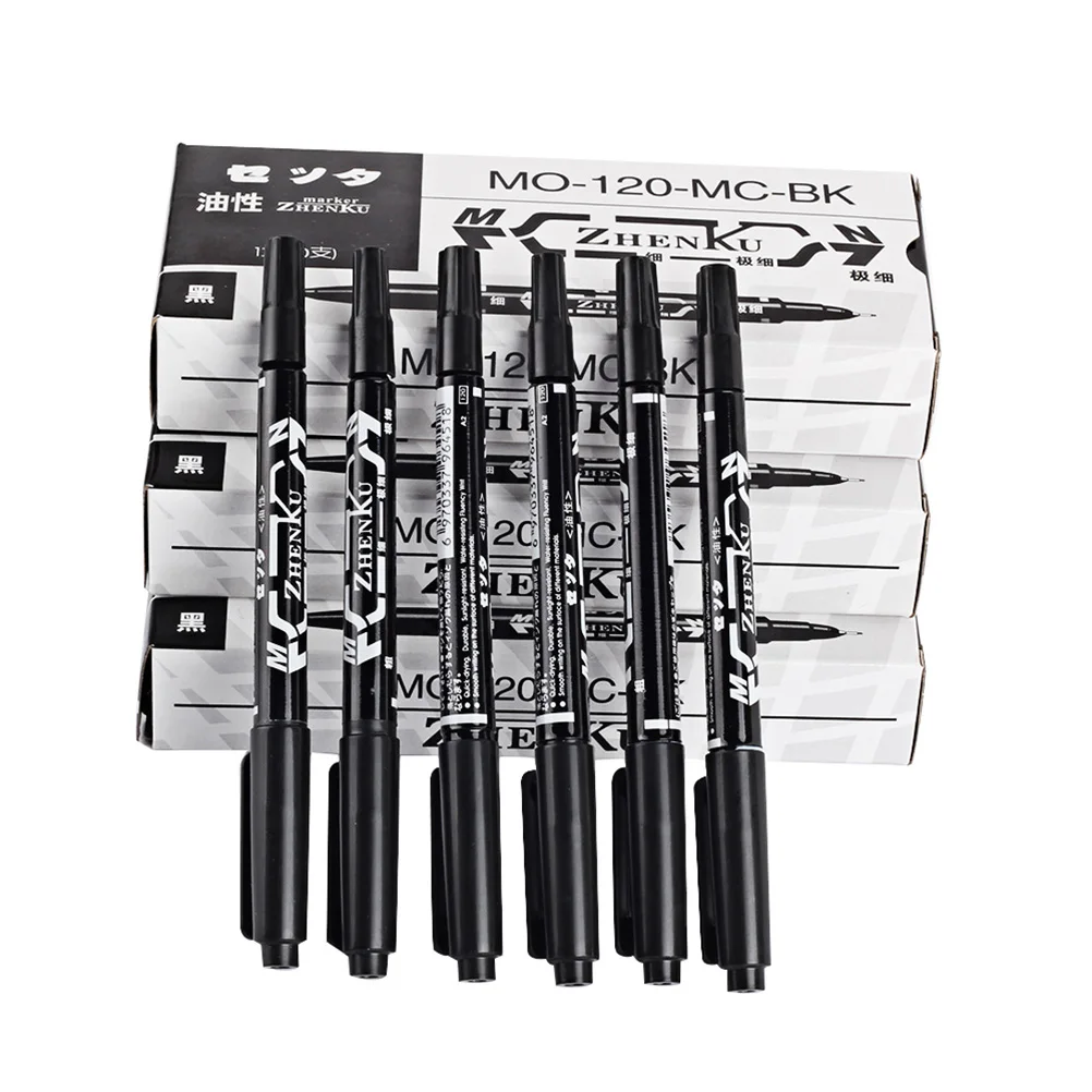 

10 Pcs Double Headed Marker Pen Oil Ink Painting Pencils Skin Piercing Dual Tip Tattooing Accessories Non Toxic Long Lasting